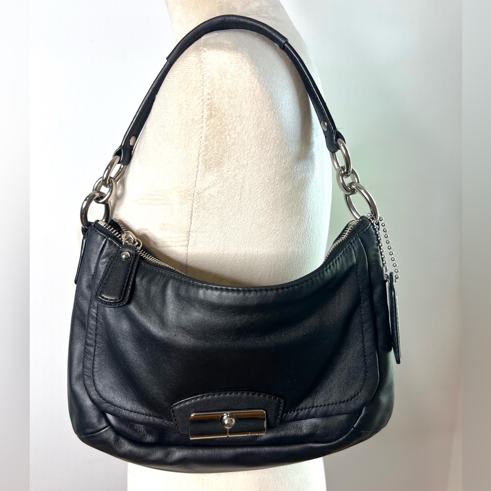 Coach Kirstin Shoulder Bag Black Silver Hardware Crossbody Strap Included  2013